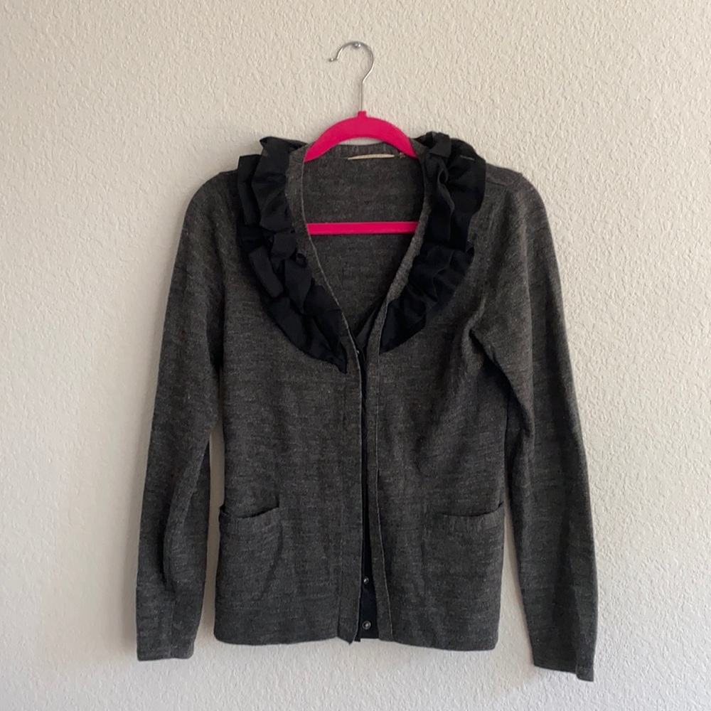 Black Gray Sweater Cardigan from TTahari in Women's Small